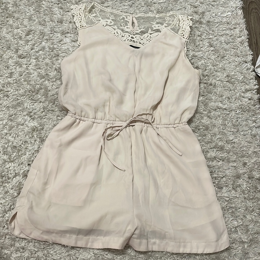Adorable cream sheer/lace romper